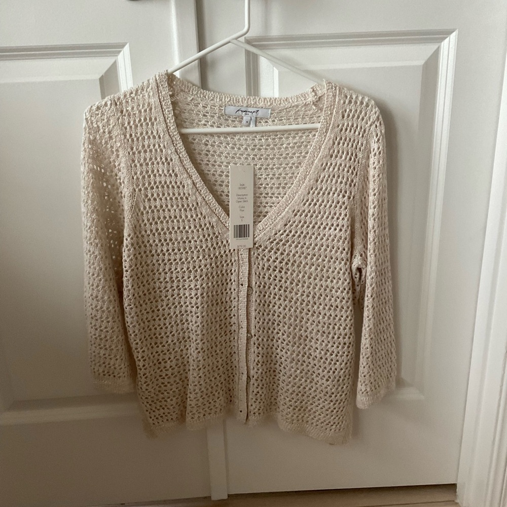 Brand New Foxcroft Marie Open Stitch cardigan size S